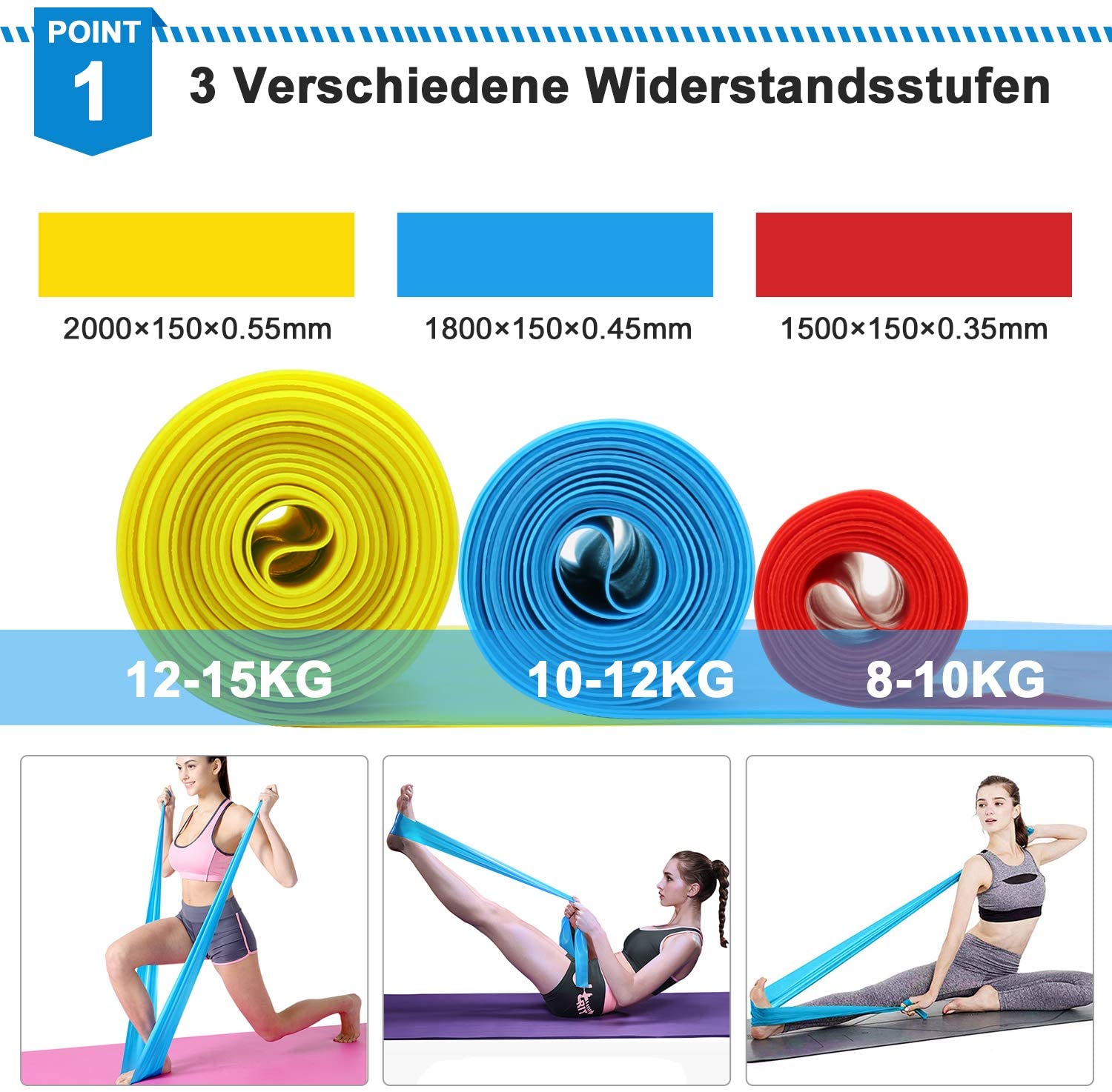 弾性フィットネスバンド 3 個レジスタンスバンド弾性フィット - Crossfit Workout With Equipment のレビューと価格