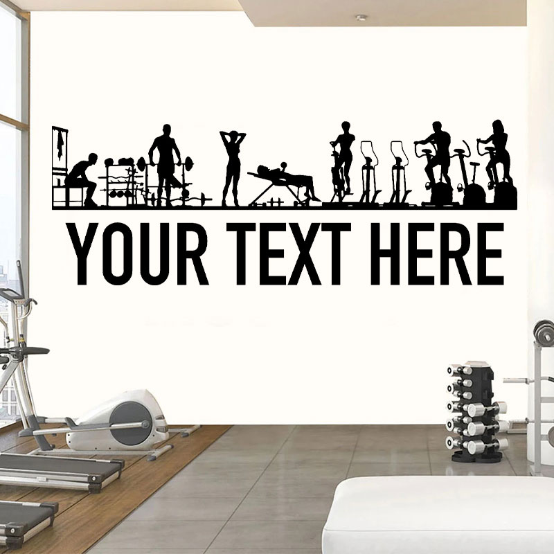 ジムの人々と機器のためのパーソナライズされたウォールステッカ - Crossfit Workout With Equipment のレビューと価格