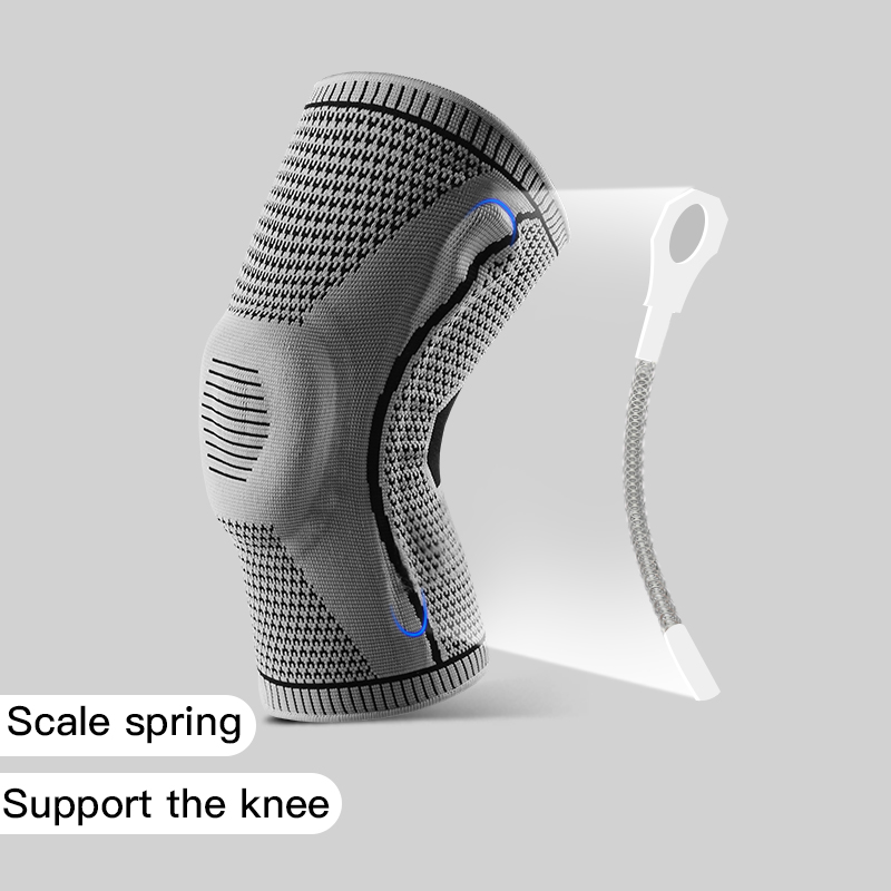 スプリングサポート付きシングル膝ブレース、滑り止めシリコン、 - Knee Sleeve Pair のレビューと価格