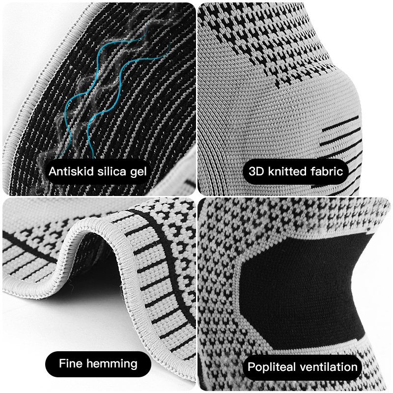 スプリングサポート付きシングル膝ブレース、滑り止めシリコン、 - Knee Sleeve Pair のレビューと価格