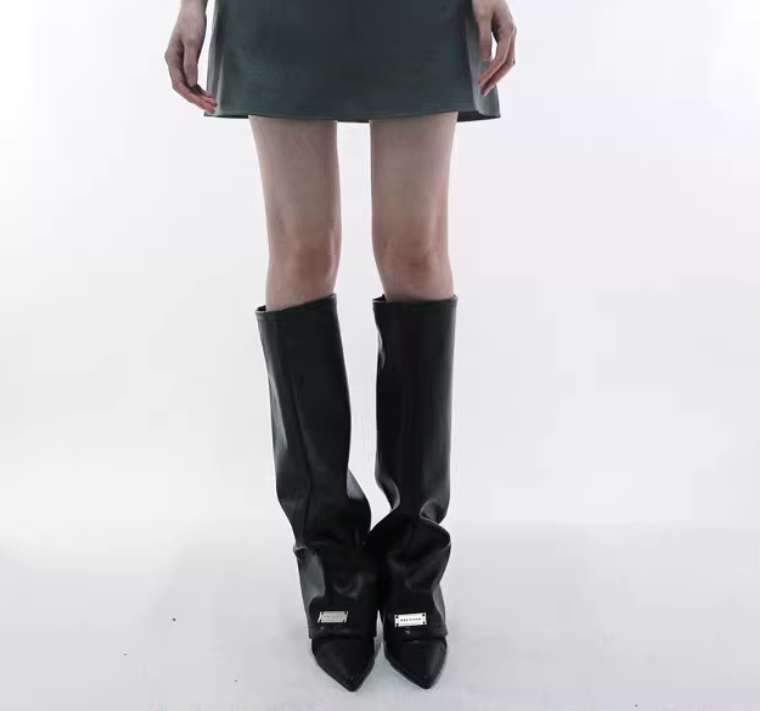 女性の PU レザー脚足首膝スリーブソックスコントラストカラ - Knee Sleeve Pair のレビューと価格