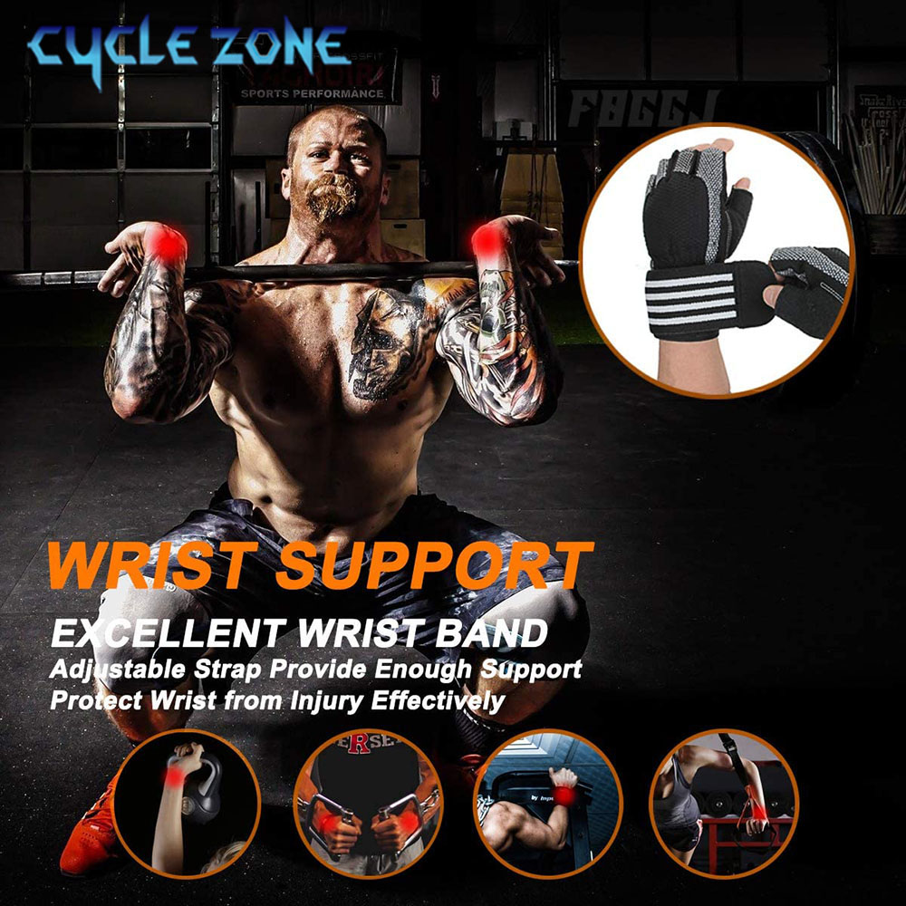 男女兼用ハーフフィンガージムフィットネスグローブ（リストラッ - Crossfit Workout With Equipment のレビューと価格