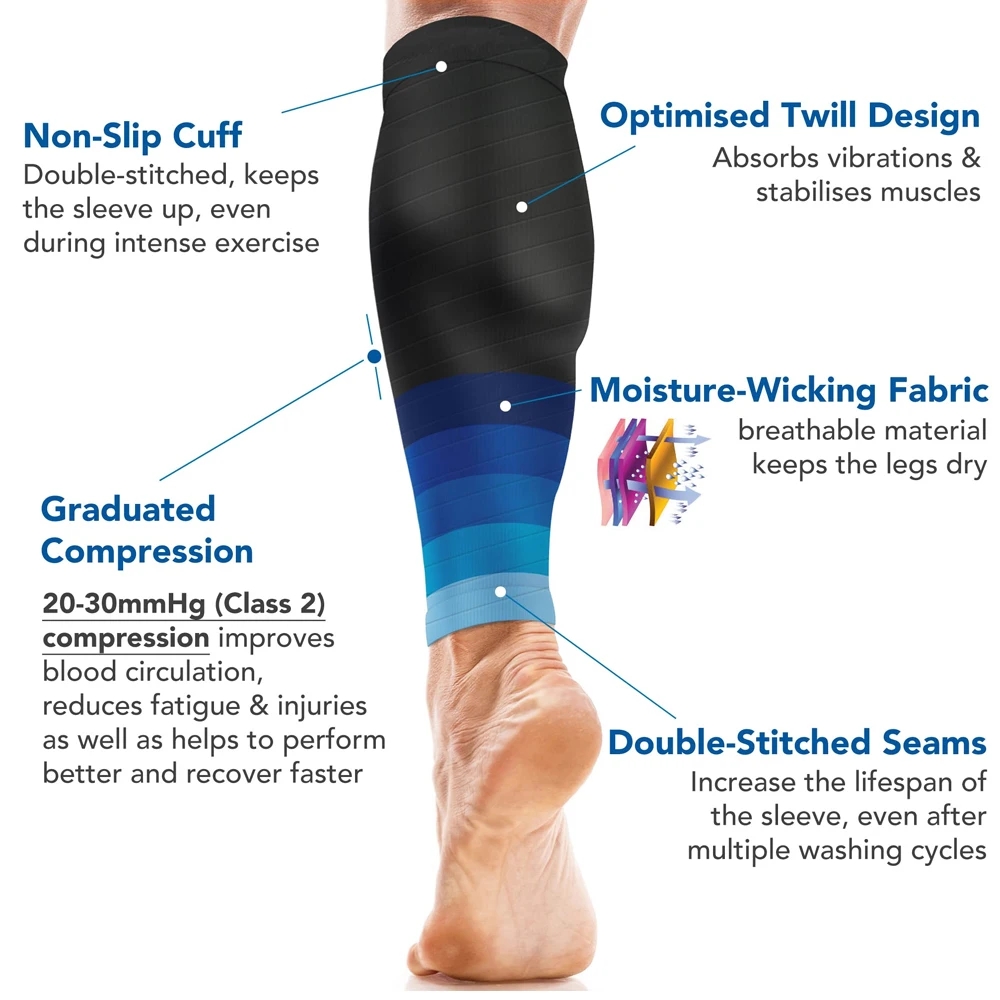 1ペア カーフコンプレッションスリーブ 20-30mmHg  - Knee Sleeve Pair のレビューと価格
