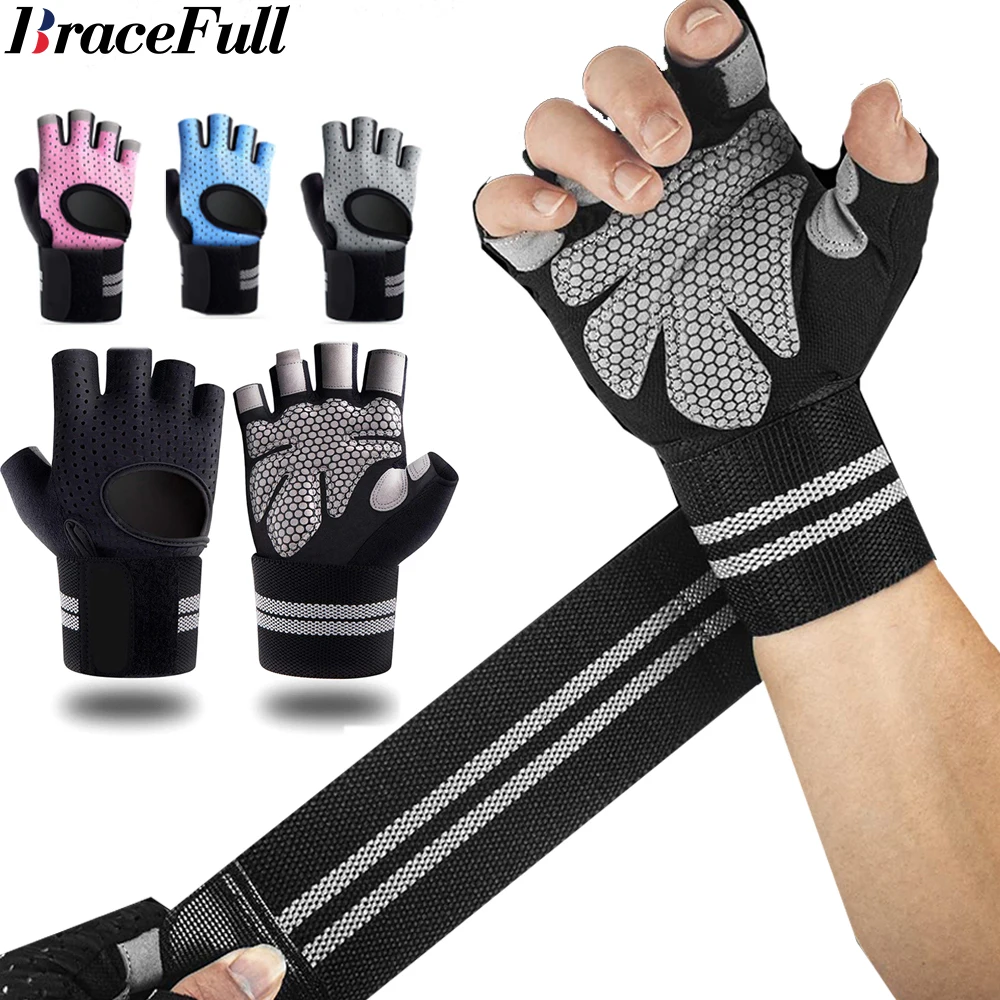 1 ペアハーフフィンガージムフィットネスグローブリストラップ - Crossfit Workout With Equipment のレビューと価格